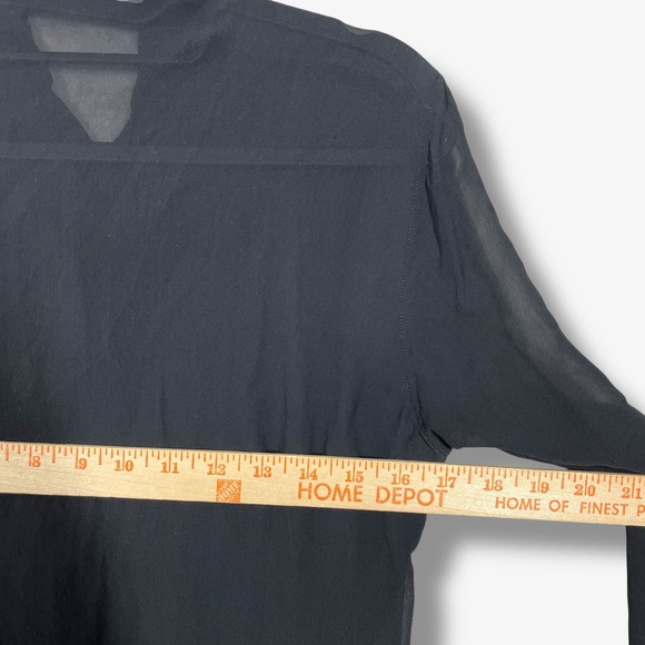 Ann Demeulemeester Button Down Blouse Women 40 Silk Sheer Cropped Designer - Picture 5 of 7